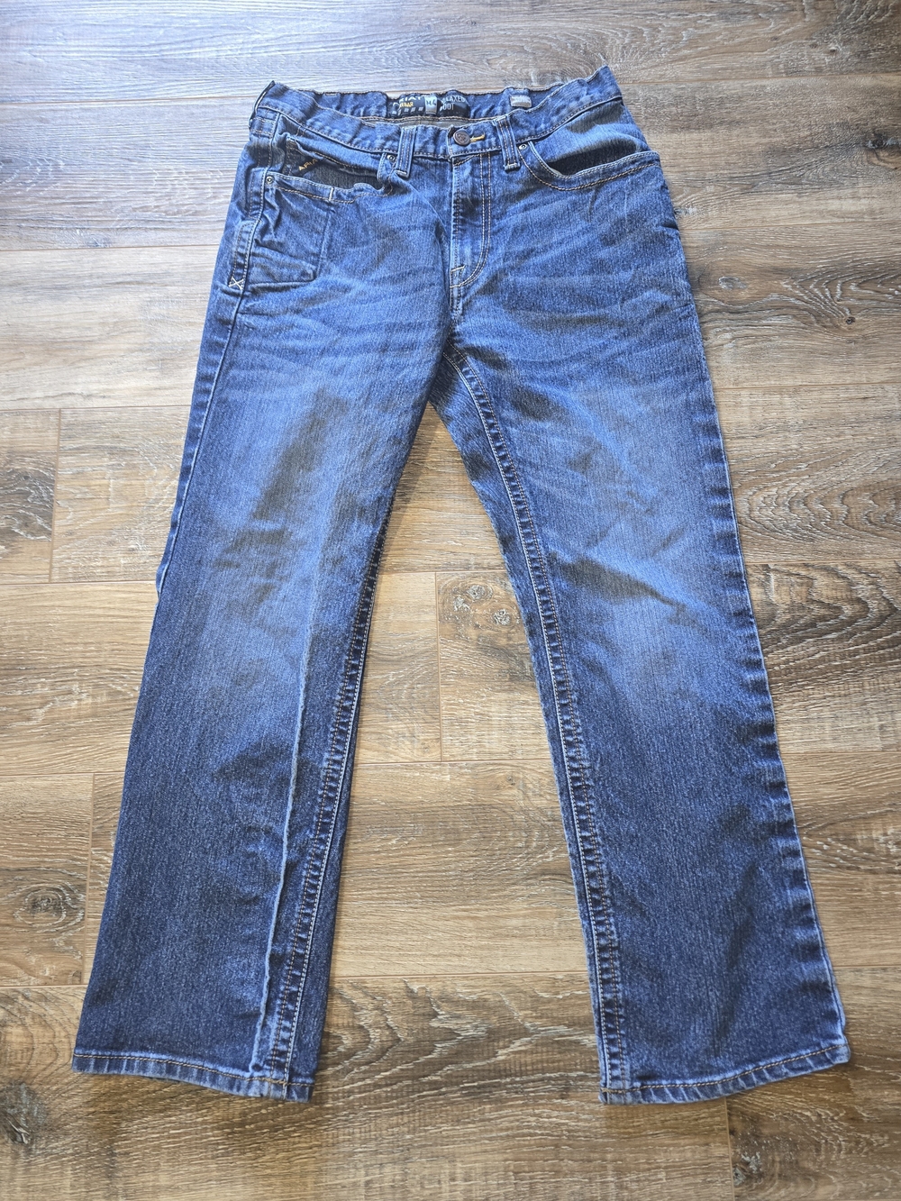 Ariat M4 Rebar Relaxed Boot Cut Jeans Mens 32x30 Denim Pants Work Stain Distress